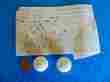 4155046 Gm Nos 1953-55 Corvette Side Curtain Release Knob Pair White
