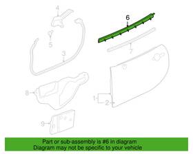 25803657 Gm Sky Or Solstice Passenger Side Door Window Outer Sealing Strip -