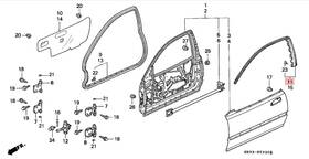 72365-sr3-a01 Honda 92-95 Civic 2d 3d Left Door Sub-seal Weatherstrip Rubber Seal Gasket Oem