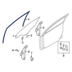 825401r000 Hyundai Oe For Accent 2012-2017 Front Right Window Channel