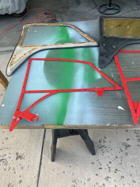 Wr-6501 Mg Td Side Window Frames With Vintage Material All Mounting Hardware