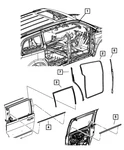Genuine Mopar Rear Door Belt Inner Weatherstrip Right 05020782AC. Fixed Price $38.05.