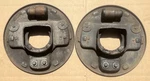 Set, Pair Of 1946-1948 Ford Front Brake Backing Plates W/grease Baffles Juice V8. Fixed Price $120.00.