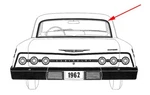 1962 1963 1964 Chevrolet Impala Door Hardtop Rear Window Seal #62C-704220-2DH*. Fixed Price $29.00.