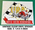 United Racing Association - Vintage 90'S Clear Vinyl Decal Sticker. Fixed Price $9.53.