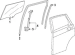 Genuine Honda Sash Rear Door 72731-3A0-A01. Fixed Price $15.84.