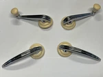 Grooved Vw Window Crank Door Handle Set, Ivory With Buffers- Beetle 46-66. Fixed Price $109.50.