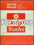 1975 1976 Dodge Truck Usb Shop Manual D100-D800 Pickup W100-W300 Power Wagon. Fixed Price $36.00.