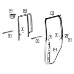 For Jeep Wrangler 2018-2025 68271661AE Left Door Glass Seal. Fixed Price $181.03.