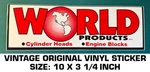 World Products Cylinder Heads Engine Blocks-vintage Original Vinyl Decal Sticker. Fixed Price $10.85.