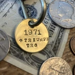 1971 Triumph TR6 Solid Brass Key Fob. Fixed Price $14.95.