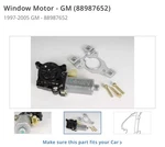 Genuine Gm 1997-2005 Oldsmobile Chevrolet Buick Window Regulator Motor 88987652. Fixed Price $98.50.