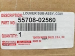 Genuine Oem Toyota 55708-02560 Cowl Grille Assy 2014-2019 Corolla. Fixed Price $461.00.