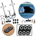 2 Door Flat Glass Power Window Kit White Lighted Black Billet Aluminum Switches. Fixed Price $699.95.