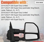 Passenger Right Side Tow Mirror 2017 2022 Ford F-150 250 350 450 Trucks. Fixed Price $119.00.