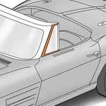 Weatherstrip Seal For 1963-67 C2 Corvette Convertible Front Left Vent Window. Fixed Price $104.95.