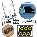 2 Door Flat Glass Power Window Kit Yellow Lighted Black Billet Aluminum Switches. Fixed Price $699.95.