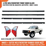 Inner Outer Weatherstrip Fr Door Glass Fit Toyota Pickup LN56 LN65 4RUNNER 84-89. Fixed Price $79.20.