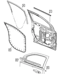 Genuine Mopar Front Door Belt Weatherstrip Left 5074655AD. Fixed Price $50.73.