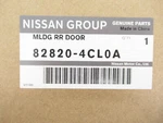 Genuine Nissan 82820-4CL0A Passenger Rear Belt Molding Window Sweep 14-19 Rogue. Fixed Price $153.03.