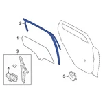 14-18 Ford Focus Rear Rh Pass Side Door Window Glass Run Channel DM5Z-5825766-A. Fixed Price $50.00.