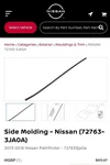 Genuine Nissan Side Molding 72763-3JA0A Fits 2013 2016 Pathfinder. Fixed Price $39.99.