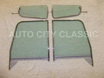 1955-1959 Chevrolet Pickup Truck Suburban Green Glass Vents Doors Chrome Frame. Fixed Price $450.00.