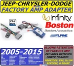 2006-2010 Dodge Charger For Premium Sound Infinity / Boston Oem Amp Adapter. Fixed Price $129.99.