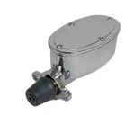 1'' Aluminum Oval Dual Gm Master Cylinder 9/16'' & 1/2'' Ports Chrome B10014C. Fixed Price $86.60.