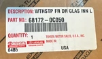 Toyota 68172-0C050 Front Left Belt Molding 22-24 TUNDRA/23-25 Sequoia. Fixed Price $40.00.