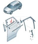 New Audi Q3 Rear Left Inner Window Aperture Seal 8U0839479 8U0-839-479. Fixed Price $46.00.