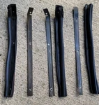 1956-1962 Corvette Conv. Top Weatherstrip 3762525/3762526/3762529 W/retainers. Fixed Price $45.00.