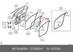 Genuine Oe Sash F/door Wdo Rear L 5705B241 For Mitsubishi 5705-B241. Fixed Price $28.03.